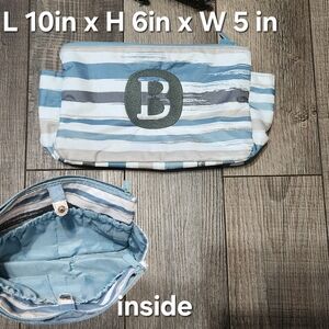 Striped Blue and White Pouch